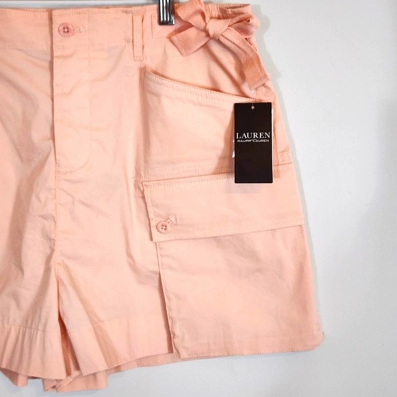 NWT Ralph Lauren Twill Cargo Chino Cotton Stretch Shorts Pale Pastel Pink SZ 10 - Picture 6 of 10